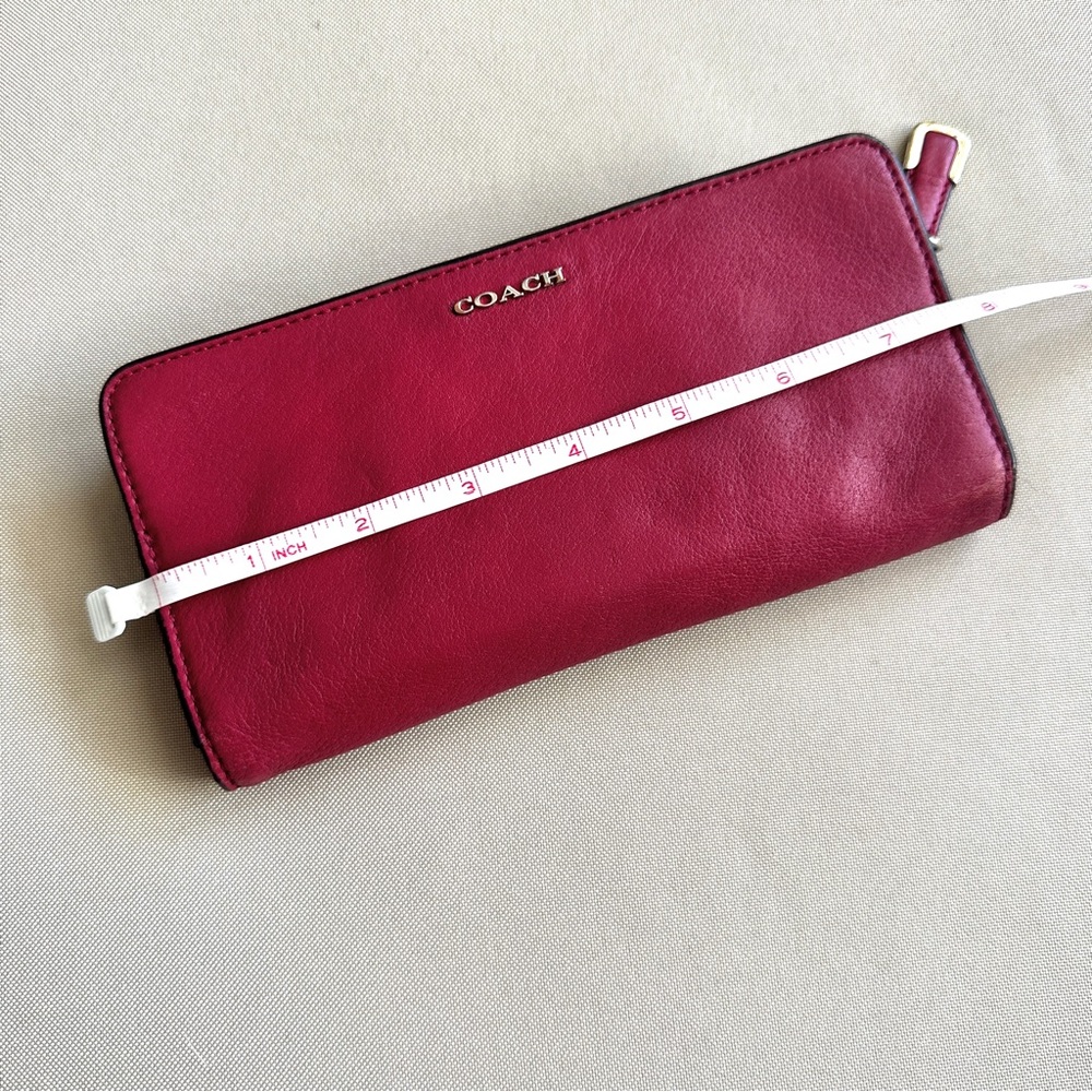 Coach Leather  Red Wallet multi segment